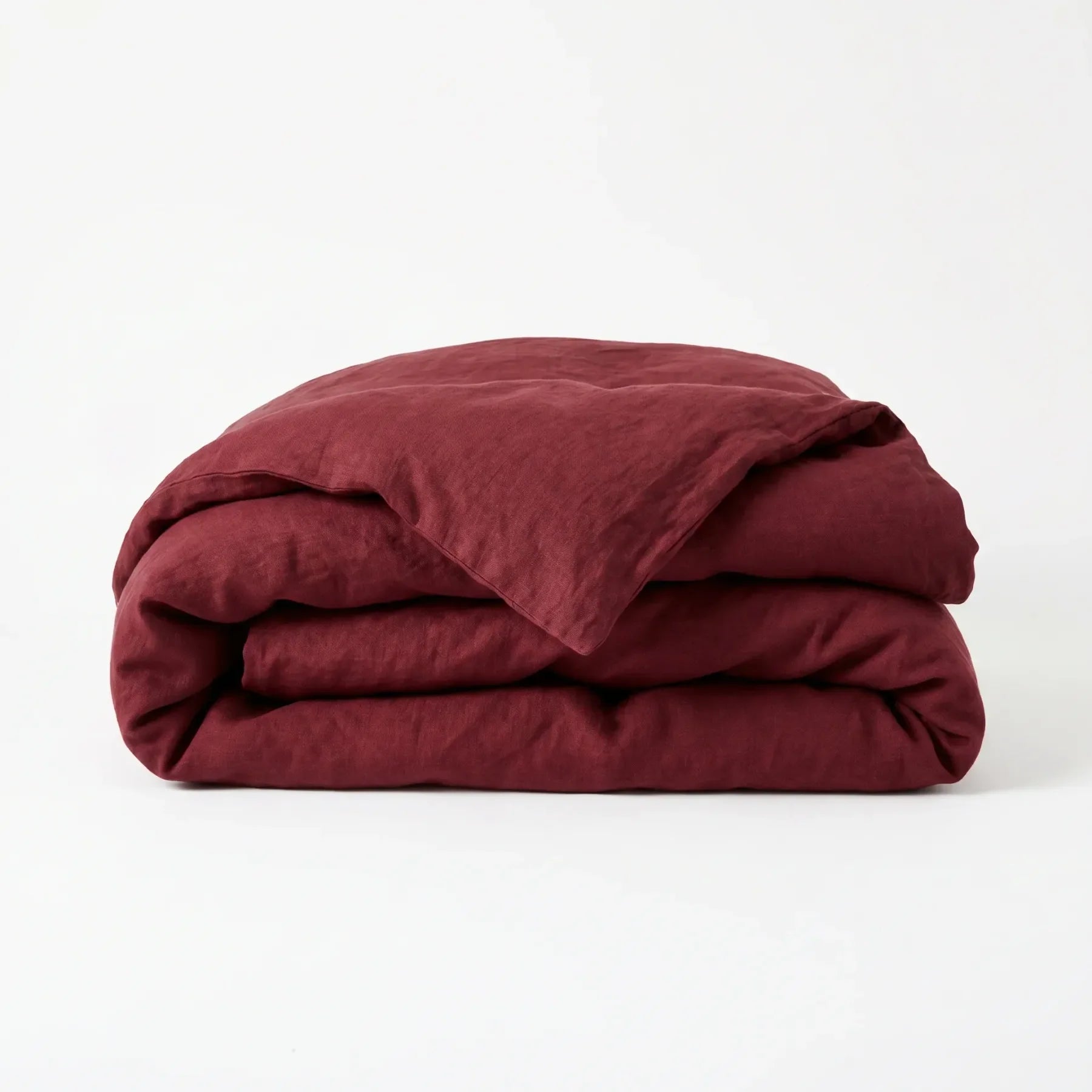 Burgundy French Linen Duvet Cover