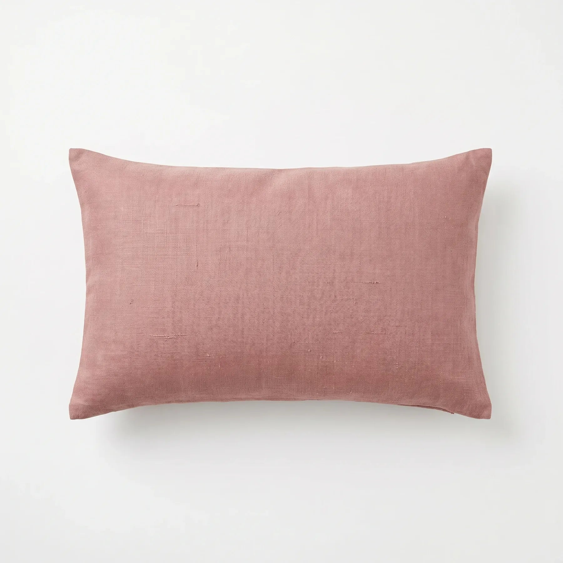 Dusty Rose Silk Noil Lumbar Cushion