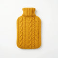 Mustard Cable Knit Hot Water Bottle Cover