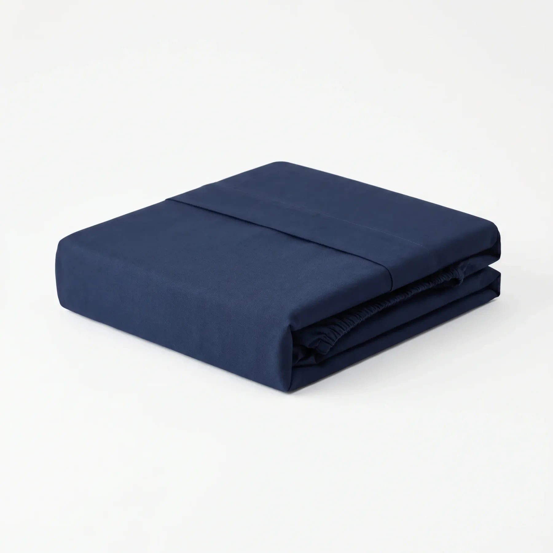 Navy Gots Organic Percale Fitted Sheet