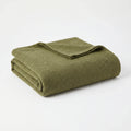 Olive Hemp Herringbone Throw